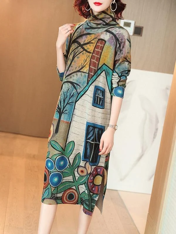 Elegant Outline omychic plus size knitted vintage women causal loose midi autumn winter sweater dress Elegant Outline omychic plus size knitted vintage women causal loose midi autumn winter sweater dress