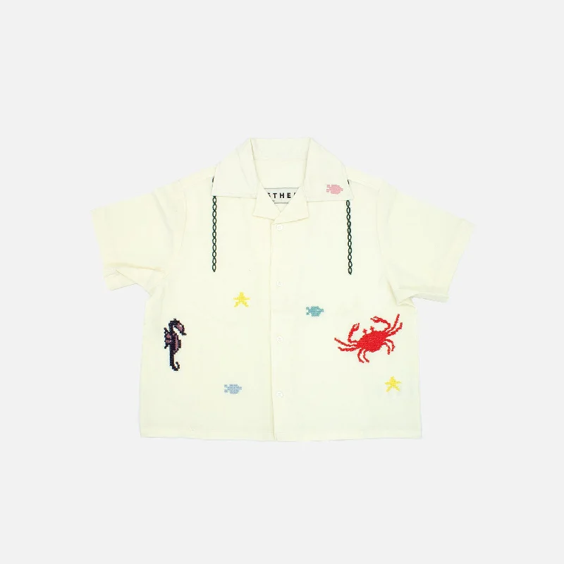 Carefree Cotton Alex Cabana Embroidered Shirt - Seaside