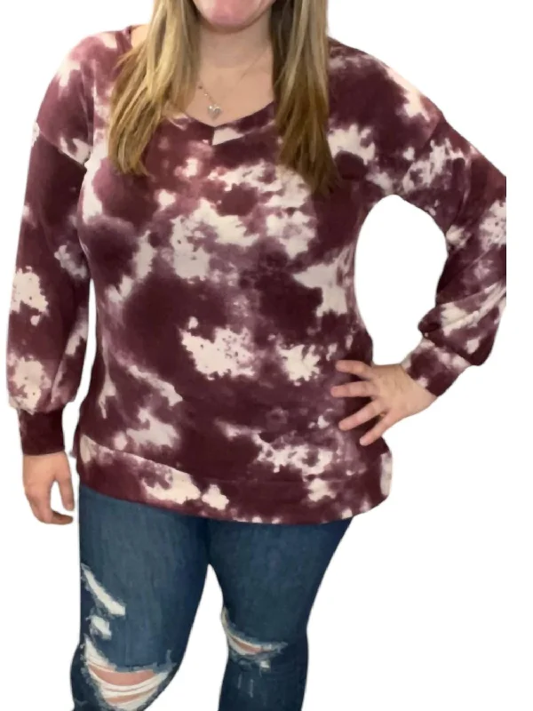 High-quality Fabrics V-Neck Sweater In Purple
