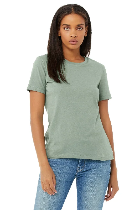 Refreshing Design Bella + Canvas Womens CVC Short Sleeve Crewneck T-Shirt - Heather Sage Green
