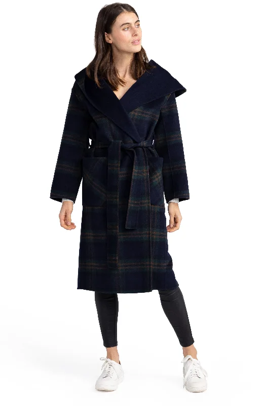 Celebrity Must-have Arcadia Oversided Coat with Hood - French Navy