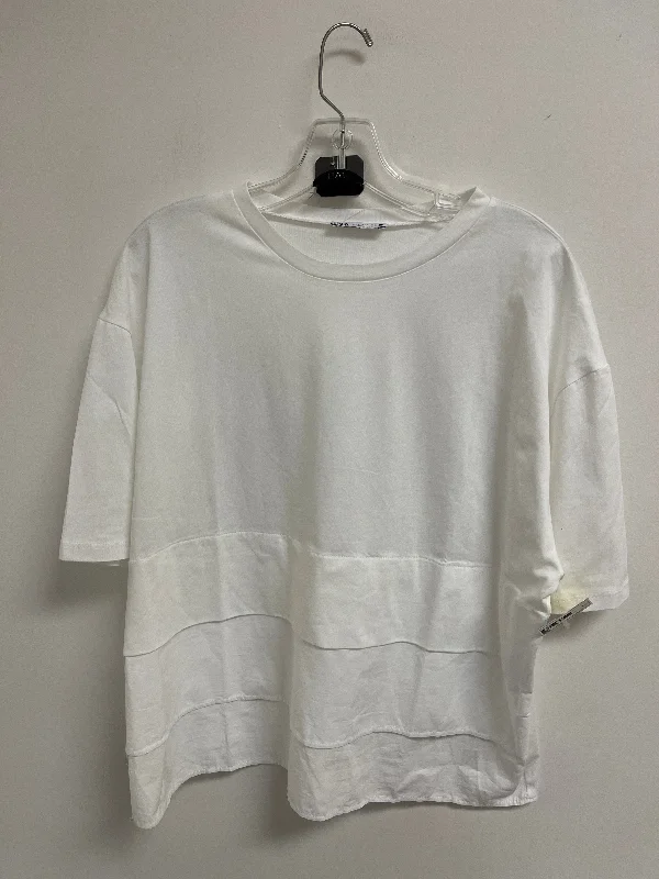 Effortless Outfits Top Short Sleeve By Zara In White, Size: L